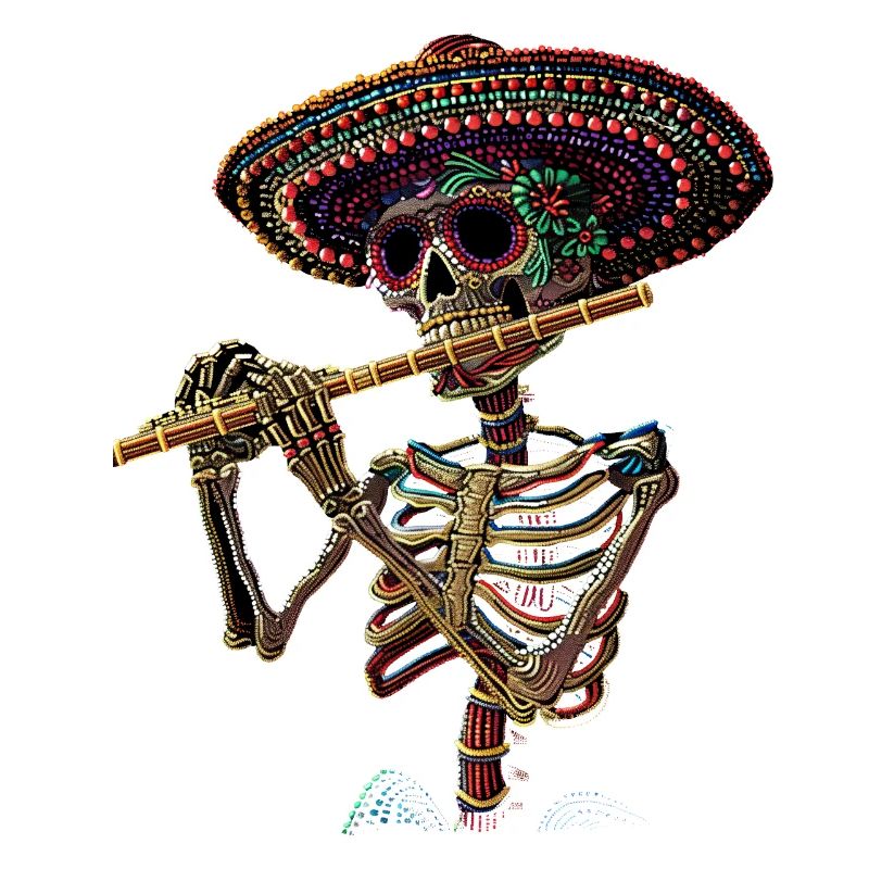 Flute Mexican Skeleton