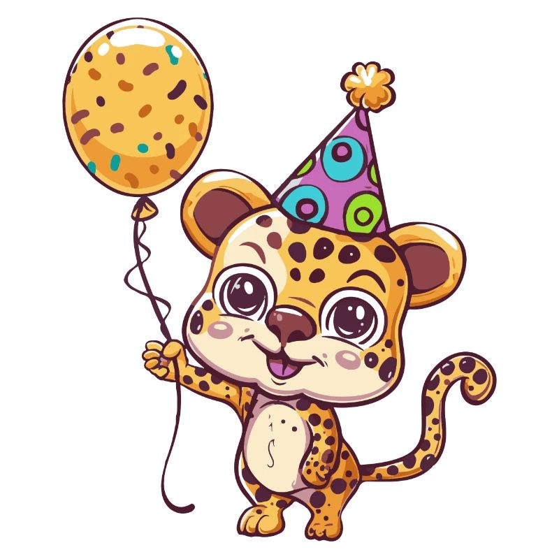 Léopard Anniversaire Bande Dessinée Mignon