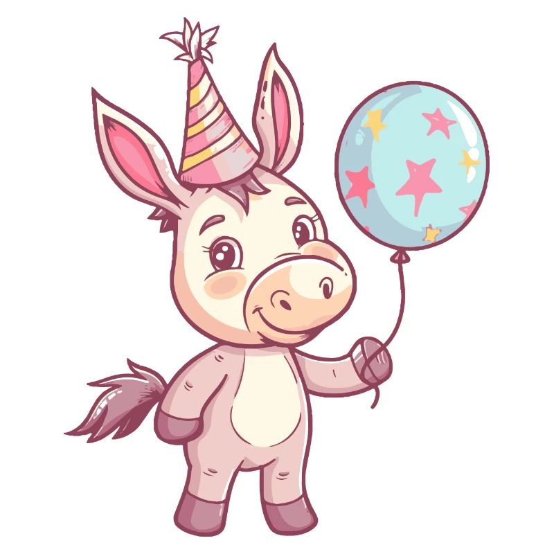 Âne Anniversaire Bande dessinée Mignon