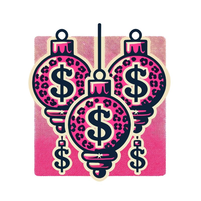 Décorations de Noël avec des signes de dollar
