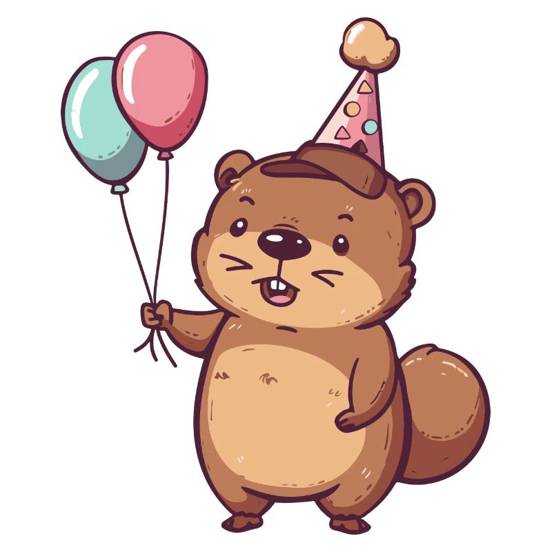 Beaver Birthday Comic Cute