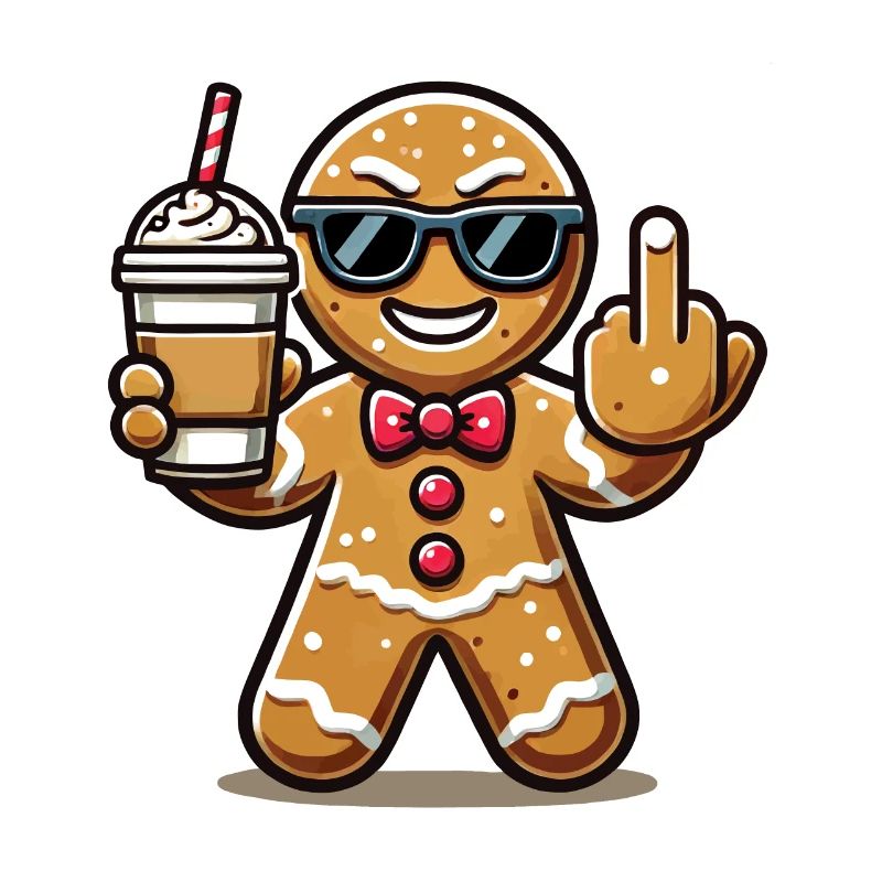 Christmas gingerbread man with attitude