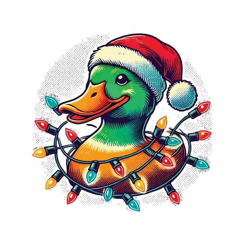 Funny duck with Christmas light