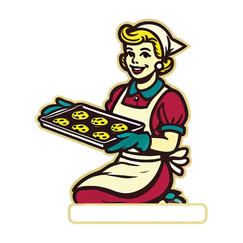 Retro baker with cookie tray design
