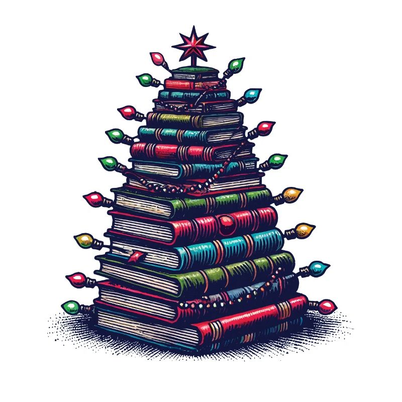 Book Stack Tree for Book Lovers Christmas