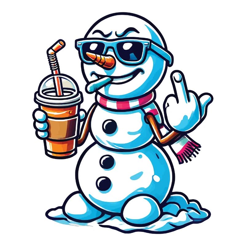 Cooler Schneemann Mit Mittelfinger Statement