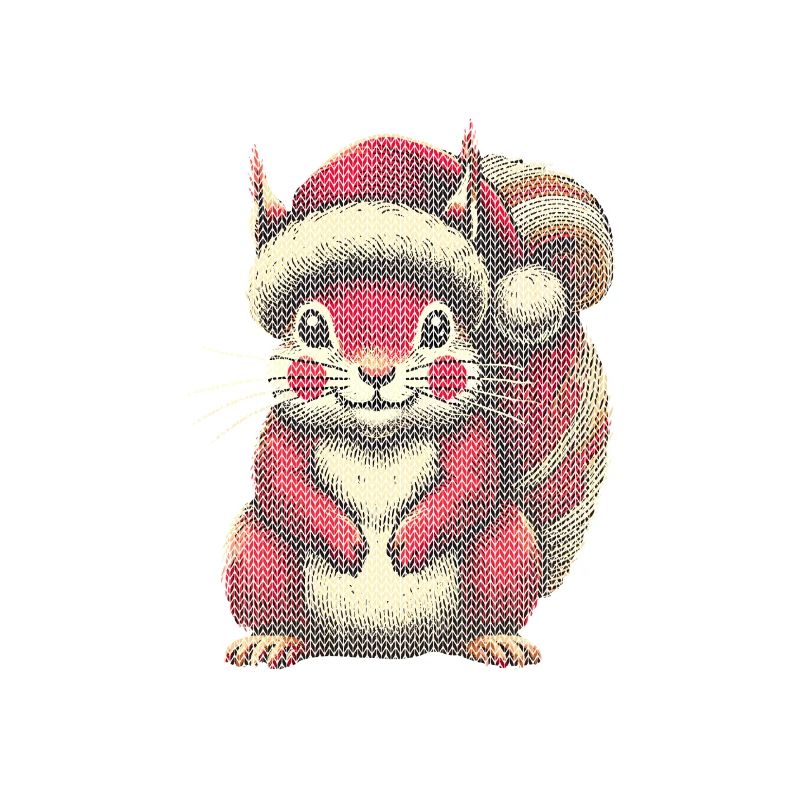 Weihnachtliches Eichhörnchen Mit Mütze