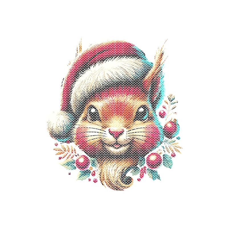 Niedliches Weihnachts-Eichhörnchen Mit Mütze