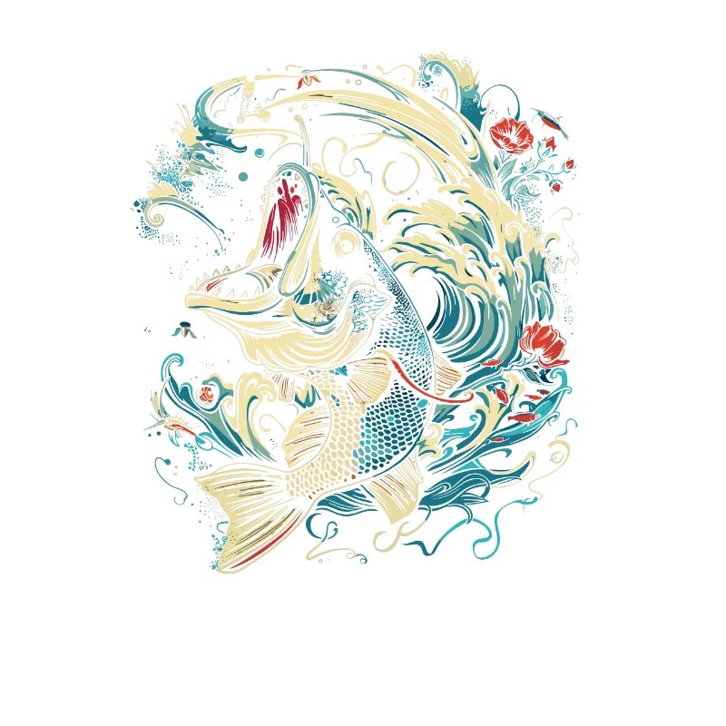 Style de dessin animé de pêche