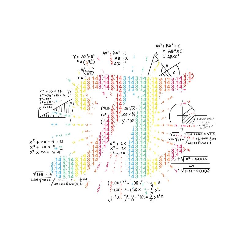 Colorful Pi Day Formula Graphic for Math Lovers