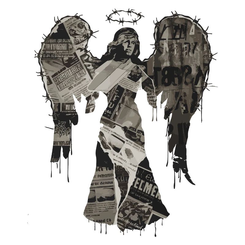 Collage d’anges grunge - Art urbain