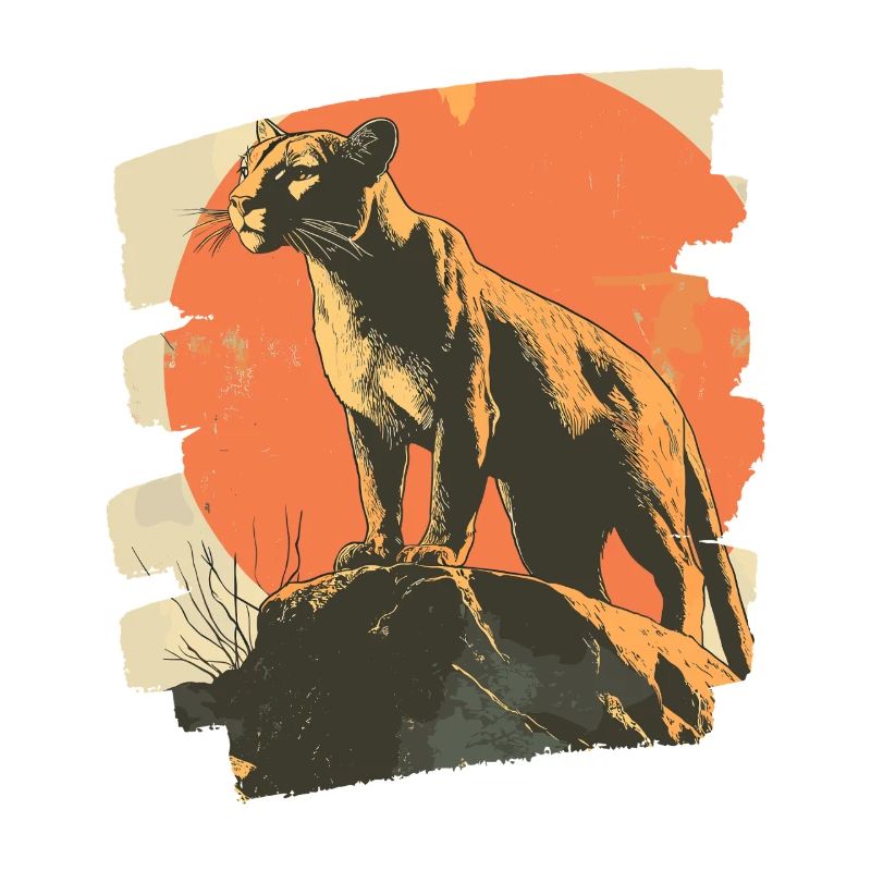 Lion from mountain Retro