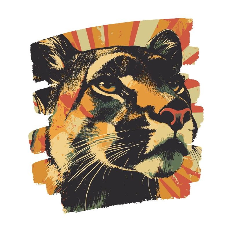 Lion from mountain Retro
