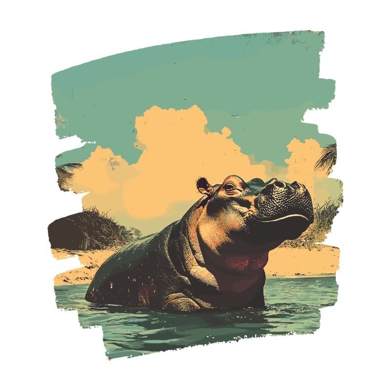 Hippopotame Rétro
