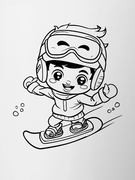 Little Snowboarder Comic Look