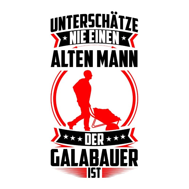 Alter Mann der Galabauer ist Landschaftsbauer