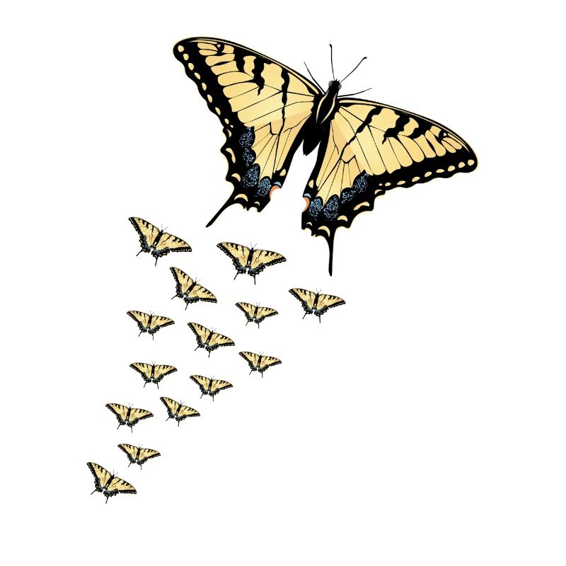 Tiger Swallowtails Sind Eine Mädchen Beste