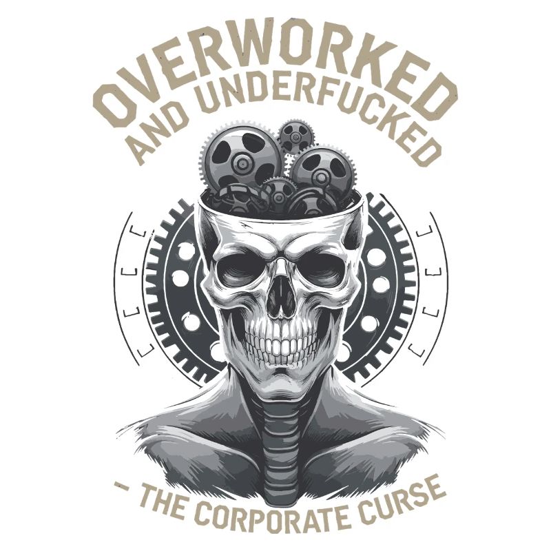 Surmené et sous-évalué - Corporate Skull Design