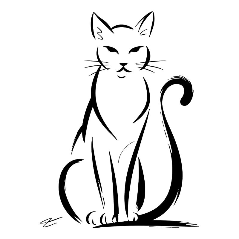 Elegant Cats Silhouette Artwork