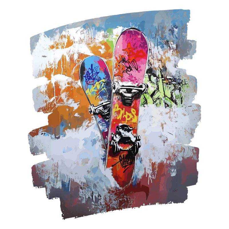 Snowboarder poudreuse
