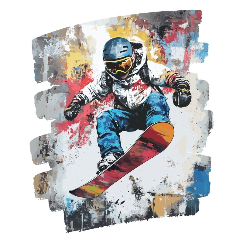 Snowboarder poudreuse
