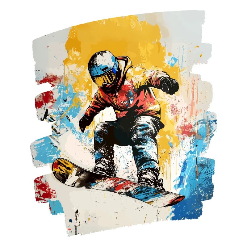 Snowboarder poudreuse
