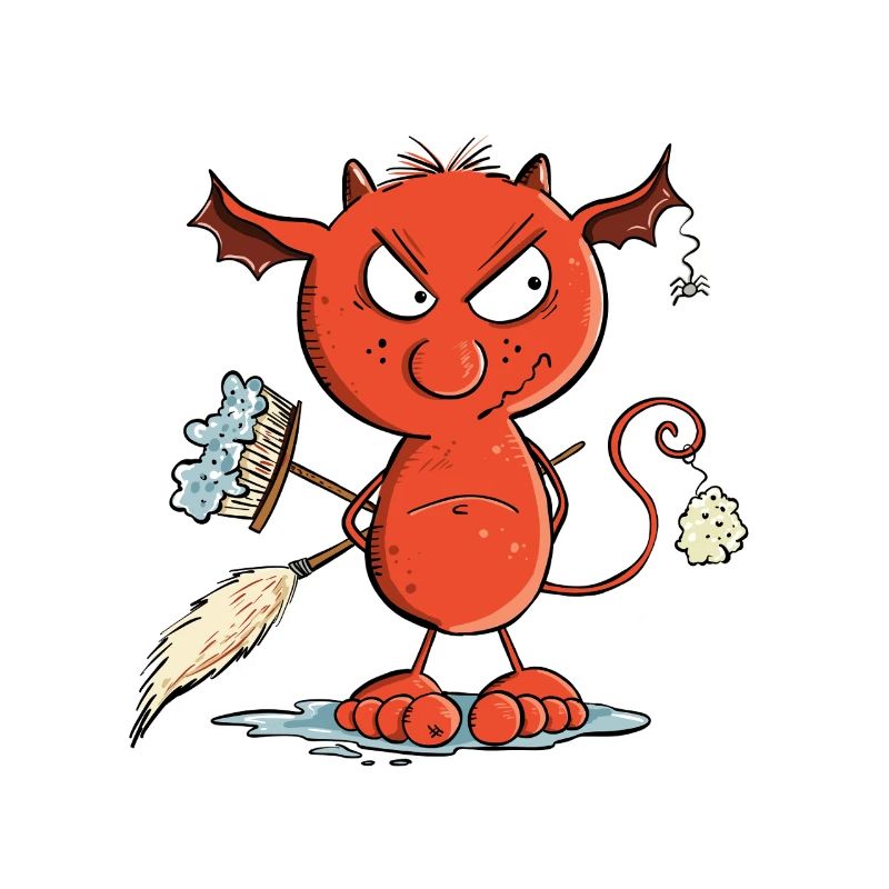 Funny Cleaning Devil Cleaning Cleaner Hygiene