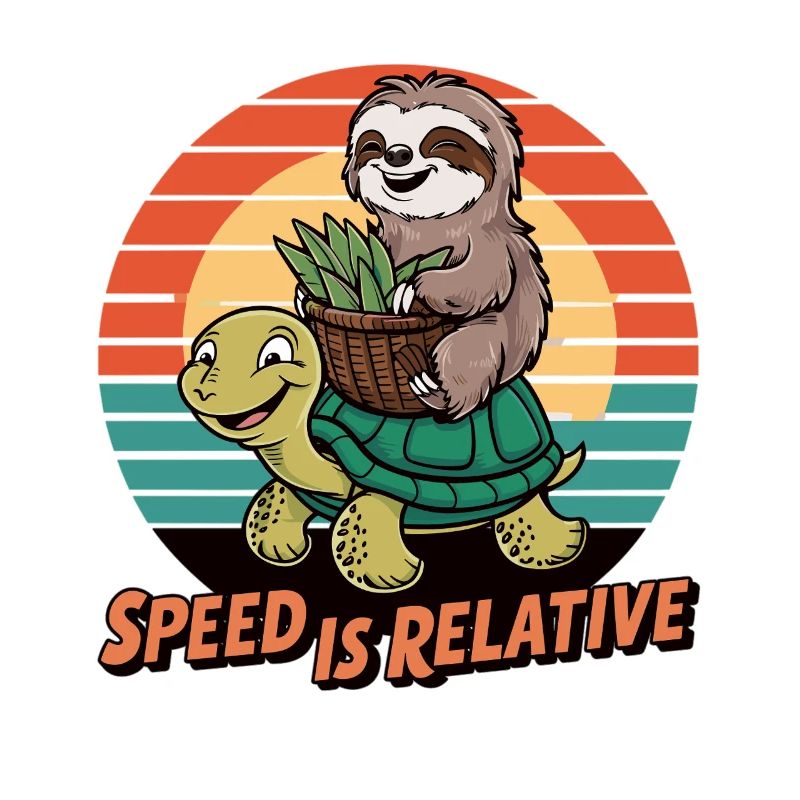 Funny Sloth & Turtle Retro Design