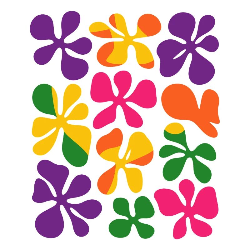 Matisse Inspired: Abstract Retro Floral Pattern