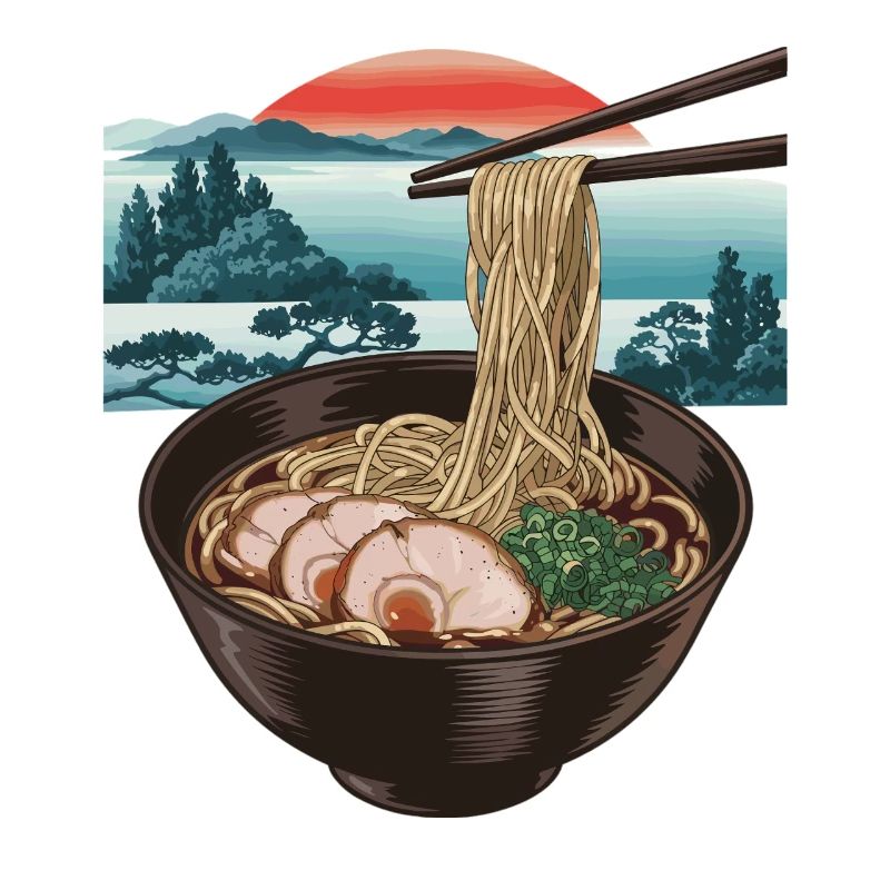Ramen and sunset