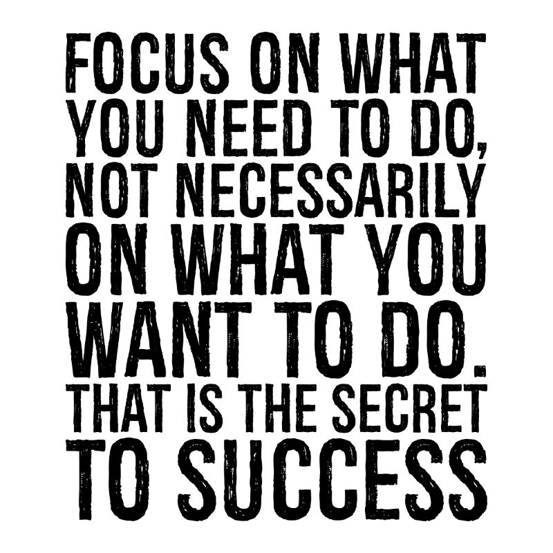focus no what you need to do not necessarily on