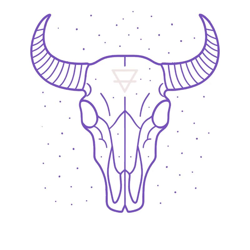 Erde Symbol Stier Schädel | Mystische Minimal Art