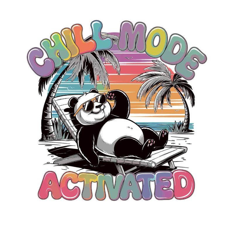 Chillender Panda im Urlaubsmodus
