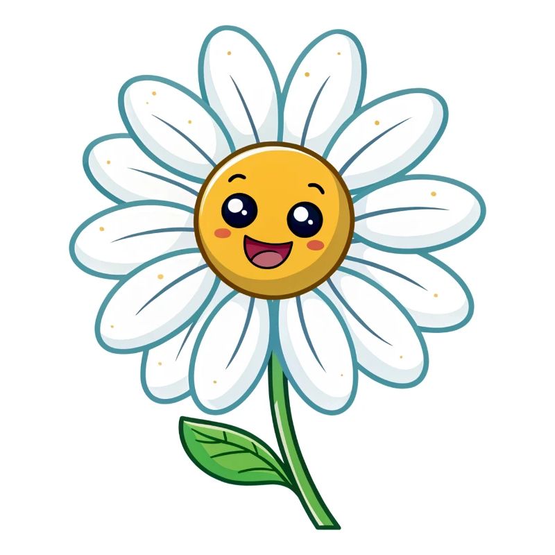 Drôle de marguerite avec des fleurs de visage