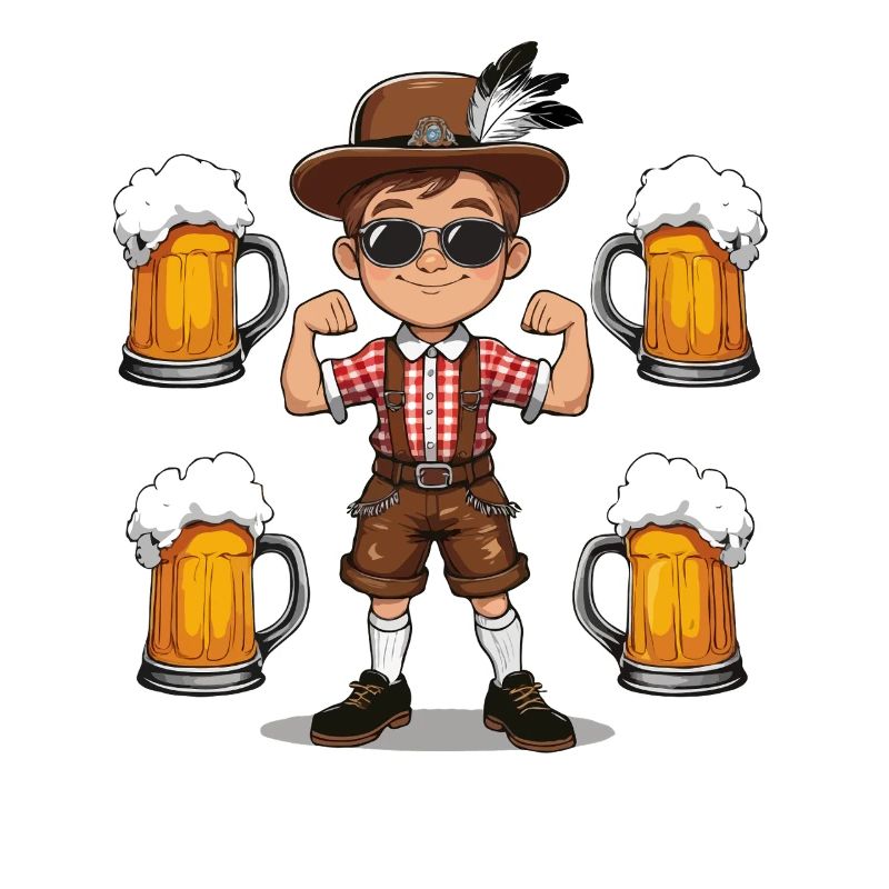 Gutt i Lederhosen Øl JGA Mallorca Bavaria Drikker