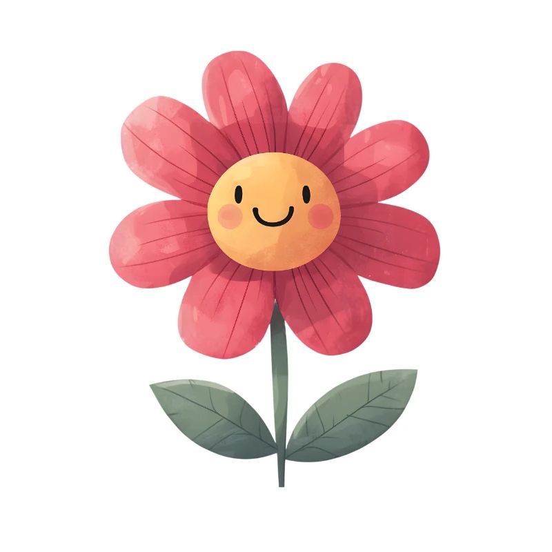 Conception de dessin animé de fleur drôle – Happy Blossom