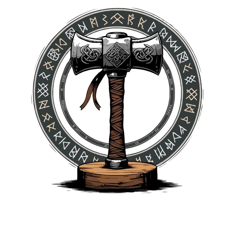 Wikinger Hammer Krieger Walhalla Runenkreis Thor