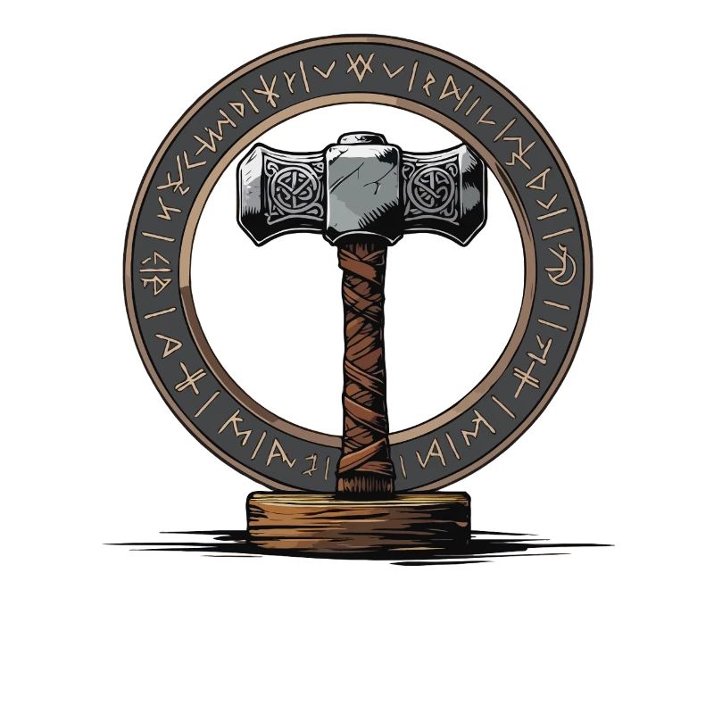 Wikinger Hammer Krieger Walhalla Runenkreis Thor