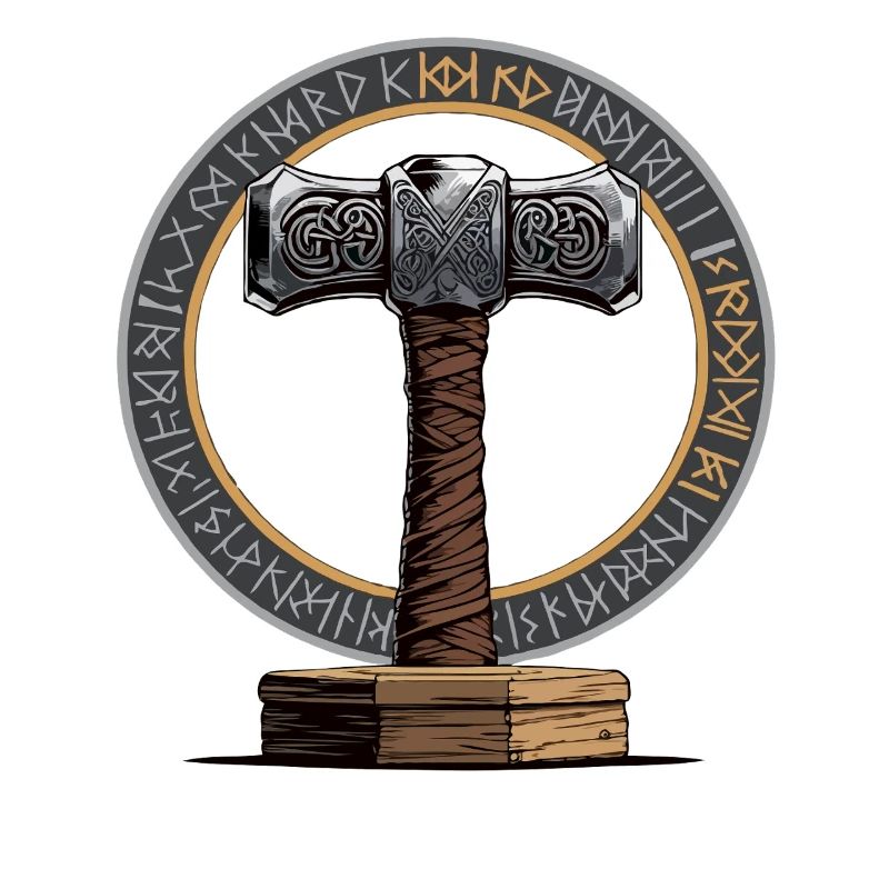 Wikinger Hammer Krieger Walhalla Runenkreis Thor