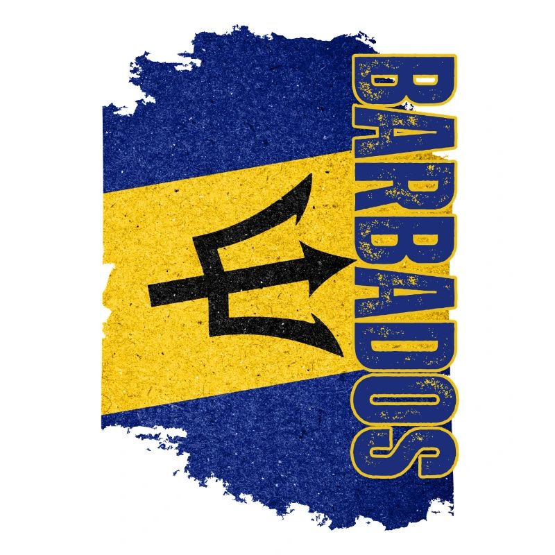 Drapeau de la Barbade debout, j’adore la Barbade