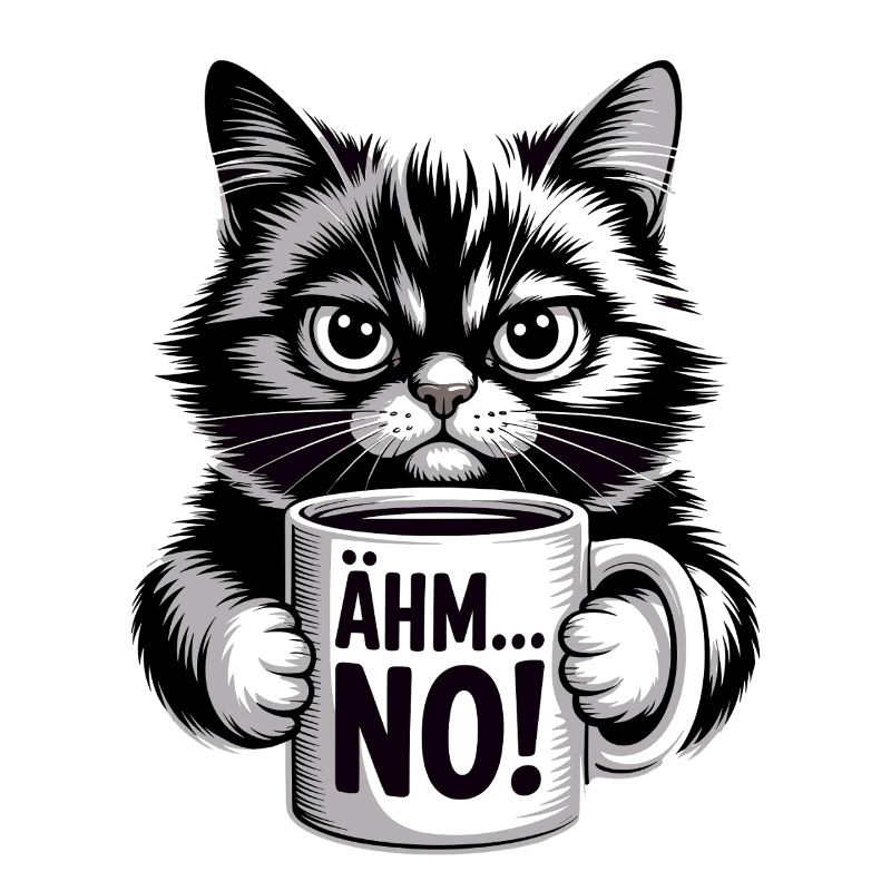 Ähm... No! Katze Mit Kaffee Humor