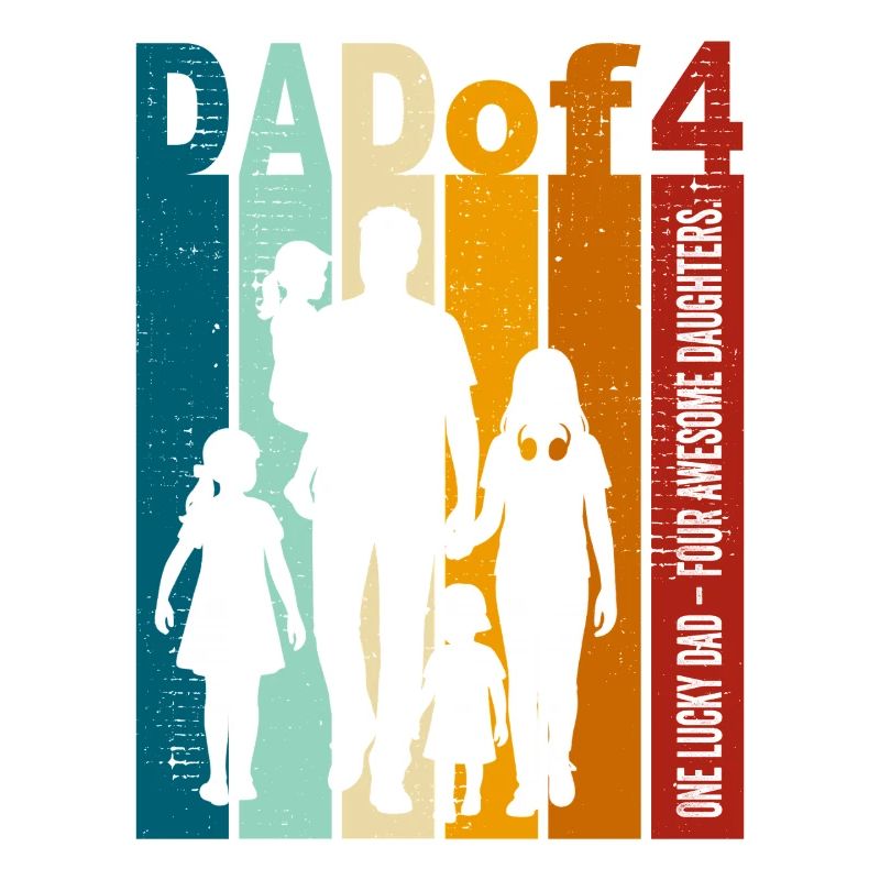 Dad & 4 Daughters Gift Design Father's Day