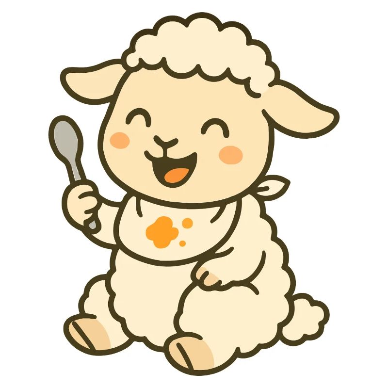 Snack time with lamb