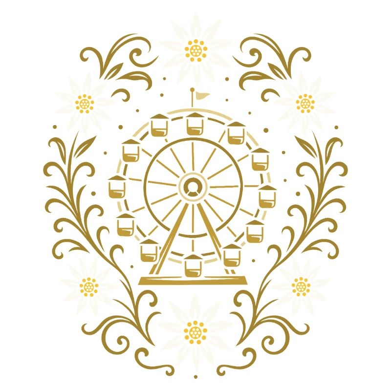 Ferris wheel & edelweiss - nostalgic festive design