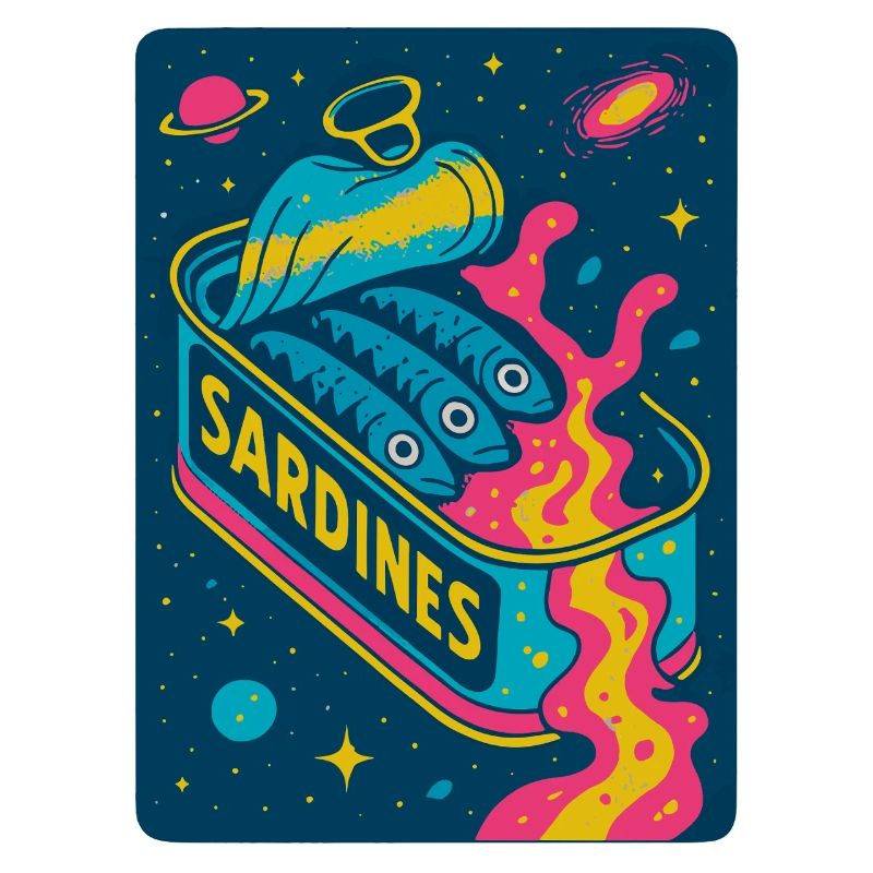 Kosmische Sardinen Retro Kunst