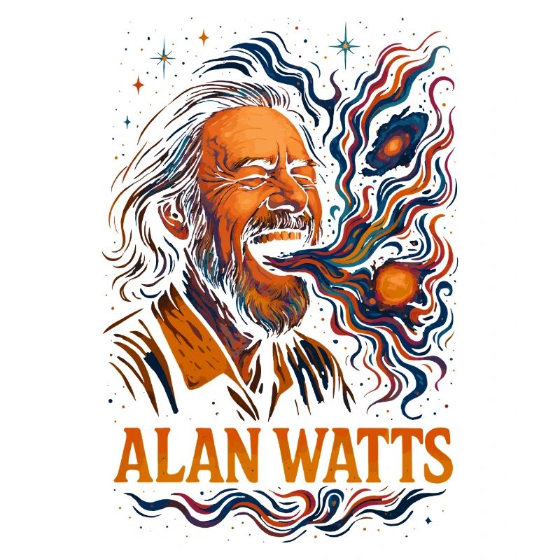 Alan Watts Cosmic Laugh Tee