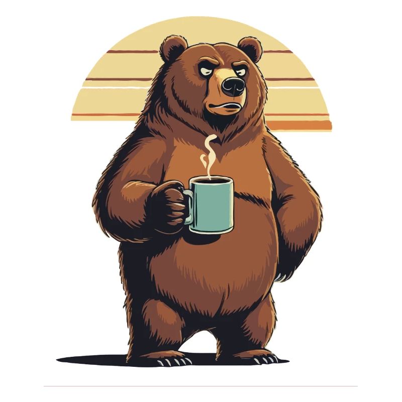 Grim Bear Coffee Mug Bears Coffee Tired