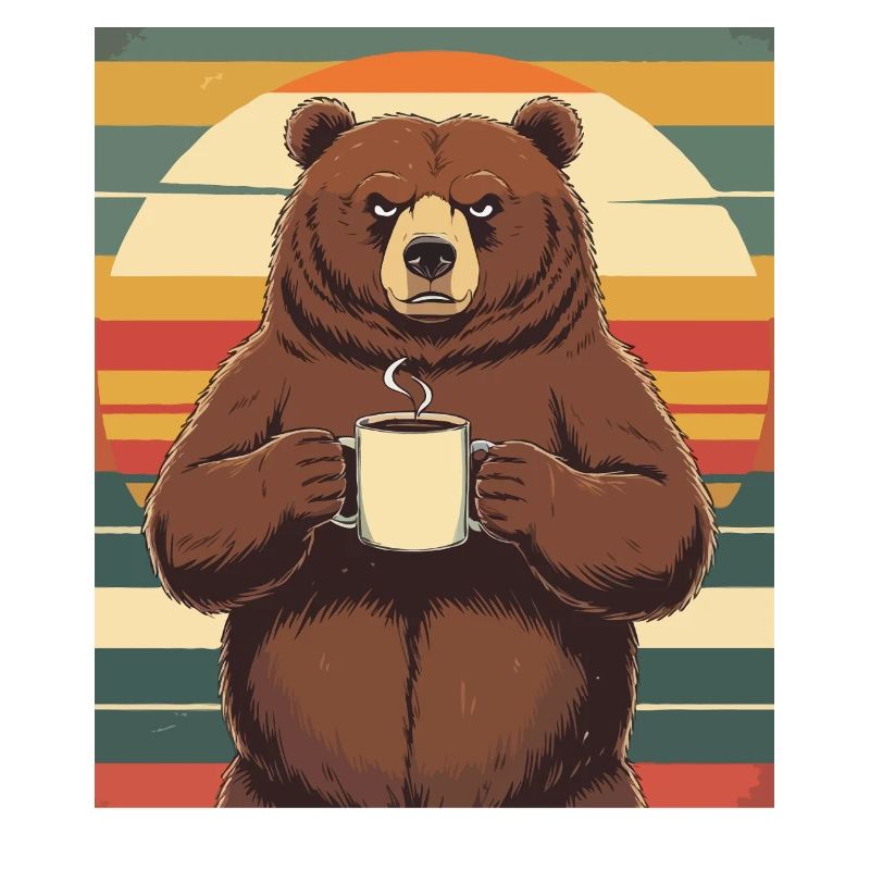 Grim Bear Coffee Mug Bears Coffee Tired