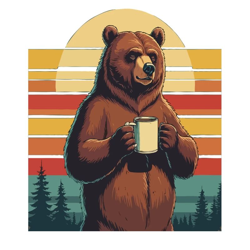 Grim Bear Coffee Mug Bears Coffee Tired