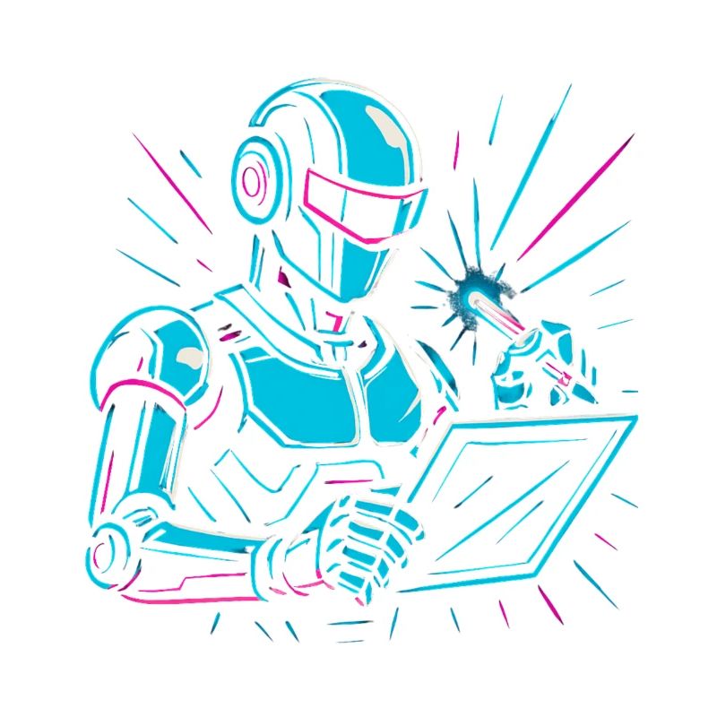 Roboter mit Laptop & Stift